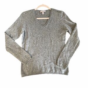 Cashmere by Charter Club 100% Cashmere Sweater Size M Gray V-Neck 2-Ply Cozy‎